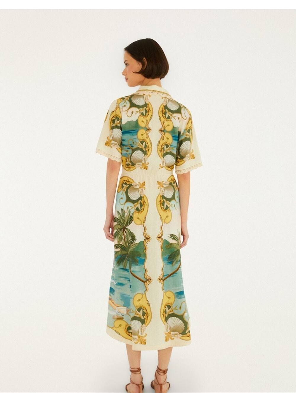 Farm Rio Off White Royal Sea Collared Mididress - Picture 3 of 7